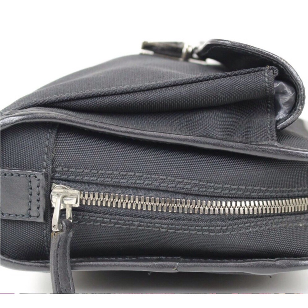 Gucci Black Nylon Leather Bag Silver Hardware Italy - Picture 2 of 10